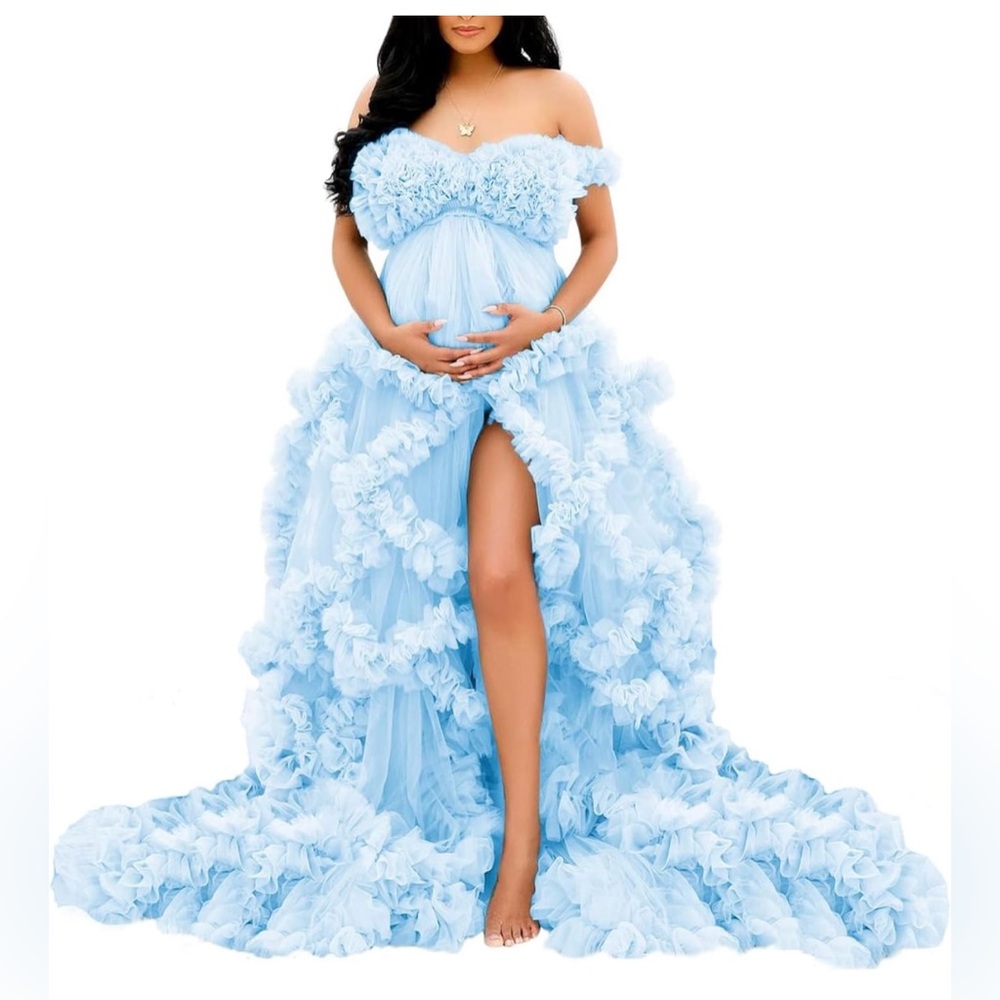 Blue maternity dress/robe